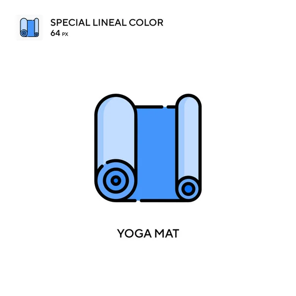 Estera Yoga Icono Color Lineal Especial Plantilla Diseño Símbolo Ilustración — Vector de stock