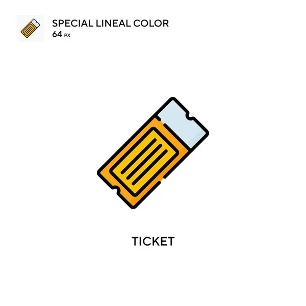 Билет Специальный Цвет Иконки Шаблон Оформления Символов Иллюстрации Веб Мобильного — стоковый вектор