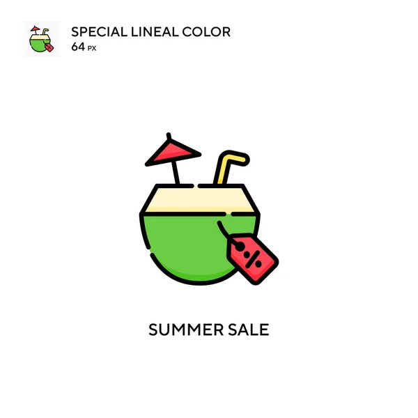 Venta Verano Icono Color Lineal Especial Plantilla Diseño Símbolo Ilustración — Archivo Imágenes Vectoriales