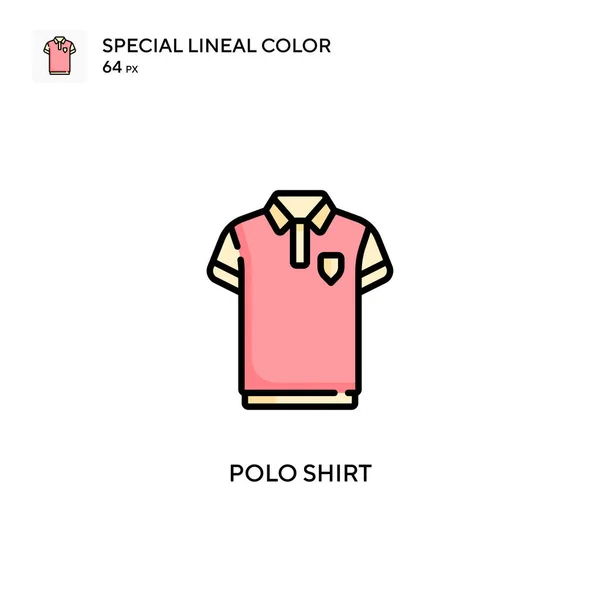 Polo衬衫特殊的线形色彩图标 Web移动Ui元素的说明性符号设计模板 关于可编辑笔画的完美色彩现代象形文字 — 图库矢量图片