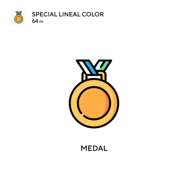 Значок Специального Цвета Медали Шаблон Оформления Символов Иллюстрации Веб Мобильного — стоковый вектор