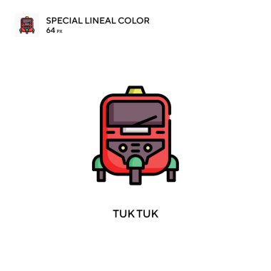 Tuk tuk Special lineal color icon. Illustration symbol design template for web mobile UI element. Perfect color modern pictogram on editable stroke. clipart