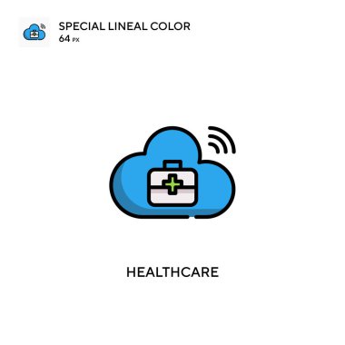 Sağlık Hizmetleri Özel Renk Simgesi. Web mobil UI ögesi için resimleme sembolü tasarım şablonu. Düzenlenebilir vuruş üzerine mükemmel renk modern pictogram.