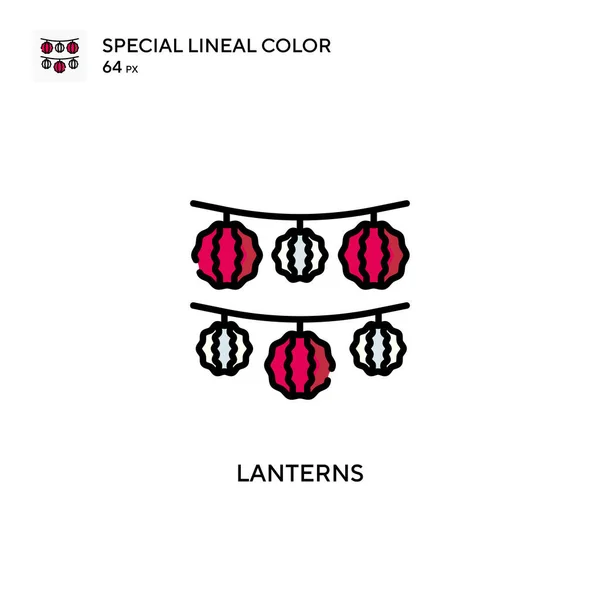 Lanternas Ícone Cor Linear Especial Modelo Design Símbolo Ilustração Para —  Vetores de Stock