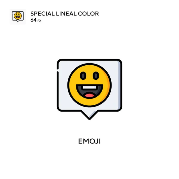 Иконка Цвета Emoji Special Lineal Шаблон Оформления Символов Иллюстрации Веб — стоковый вектор