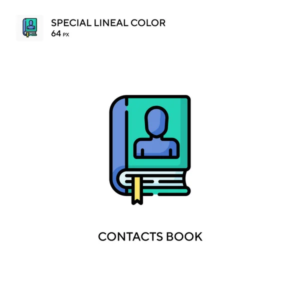 Kapcsolat Könyv Speciális Lineáris Szín Ikon Illusztráció Szimbólum Design Sablon — Stock Vector