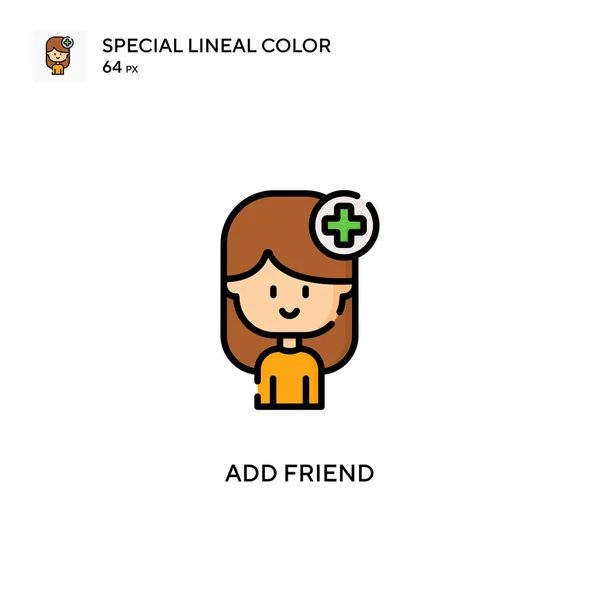Añadir Amigo Icono Color Lineal Especial Plantilla Diseño Símbolo Ilustración — Vector de stock