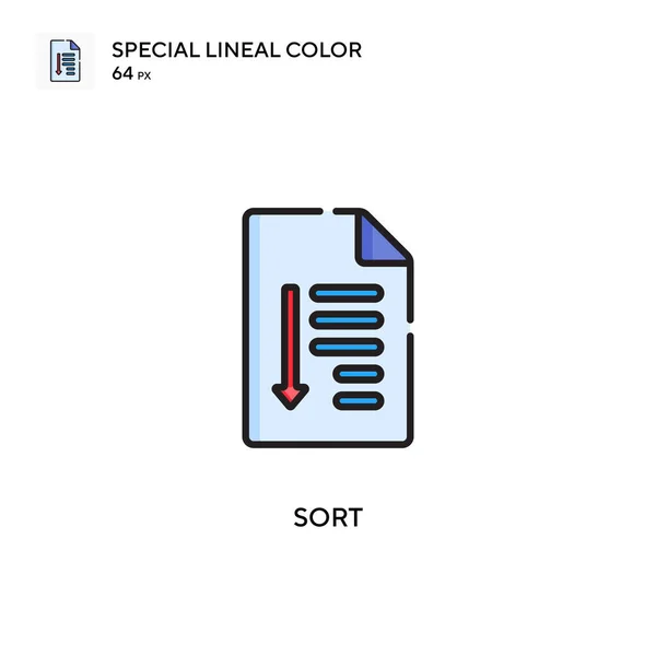Classificar Ícone Cor Linear Especial Modelo Design Símbolo Ilustração Para — Vetor de Stock