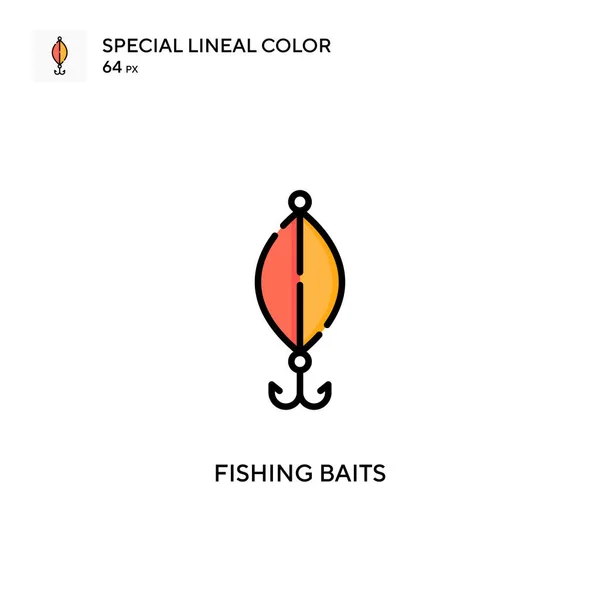 Fishing Baits Special Lineal Color Icon Illustration Symbol Design Template — Stock Vector