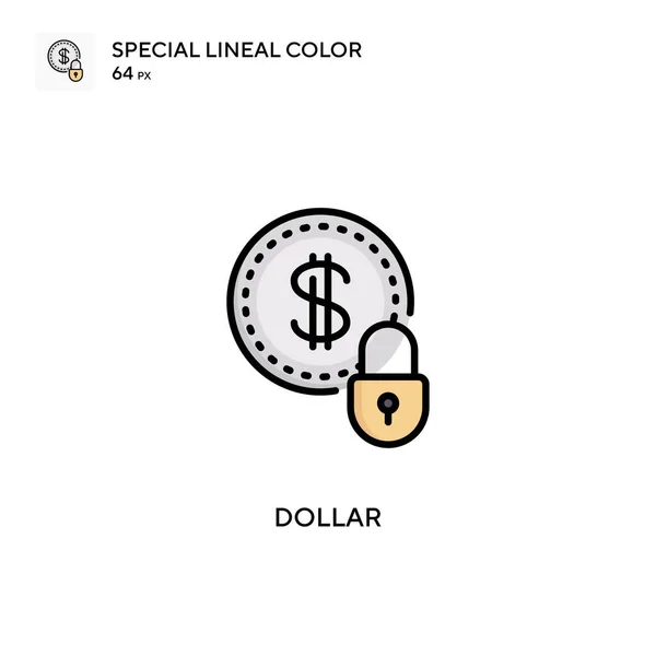 Dollár Különleges Lineáris Szín Ikon Illusztráció Szimbólum Design Sablon Web — Stock Vector