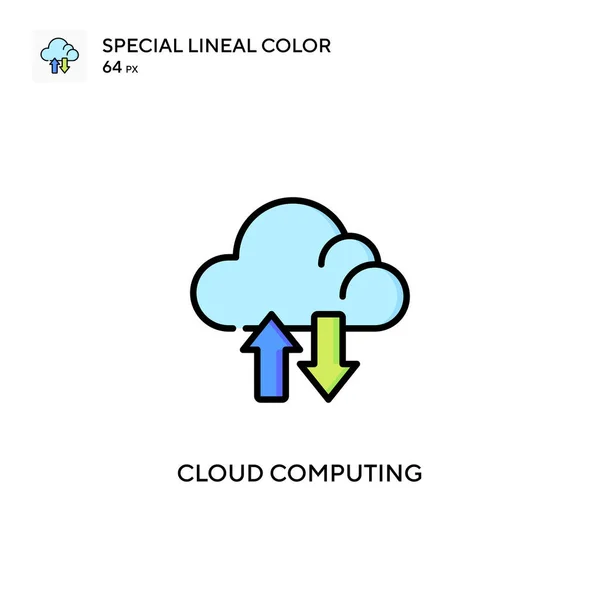 Cloud Computing Ícone Cor Linear Especial Modelo Design Símbolo Ilustração — Vetor de Stock