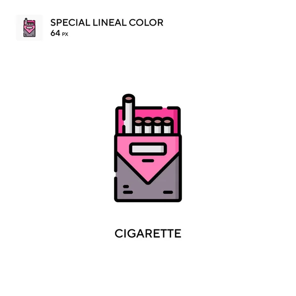 Cigarette Icône Spéciale Couleur Linéaire Modèle Conception Symbole Illustration Pour — Image vectorielle