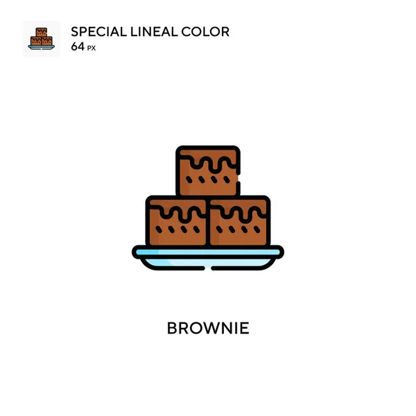 Brownie Ícone Cor Linear Especial Modelo Design Símbolo Ilustração Para —  Vetores de Stock