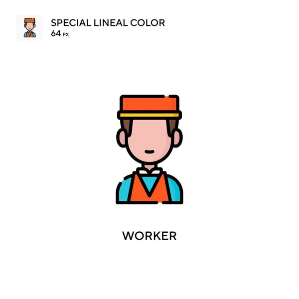 Worker Icône Couleur Linéaire Spéciale Modèle Conception Symbole Illustration Pour — Image vectorielle