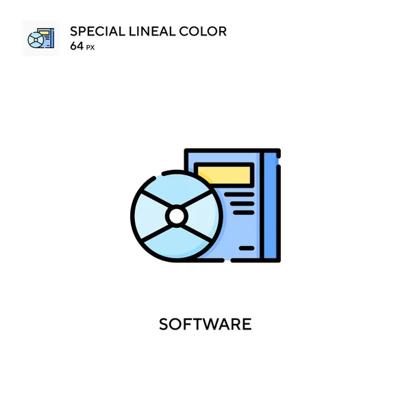 软件特殊线形彩色图标 Web移动Ui元素的说明性符号设计模板 关于可编辑笔画的完美色彩现代象形文字 — 图库矢量图片
