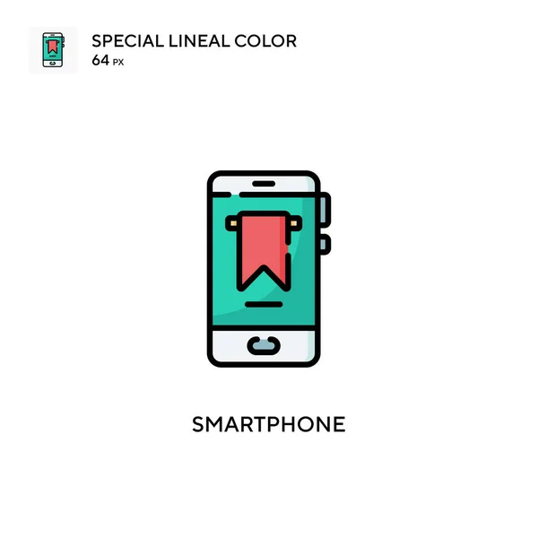 Smartphone Special Linjal Färg Ikon Illustration Symbol Design Mall För — Stock vektor