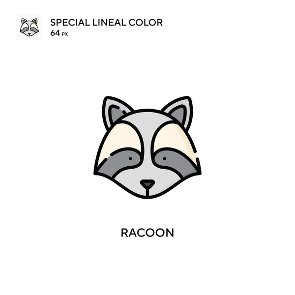 Waschbär Spezielles Lineares Farbsymbol Illustration Symbol Design Vorlage Für Web — Stockvektor