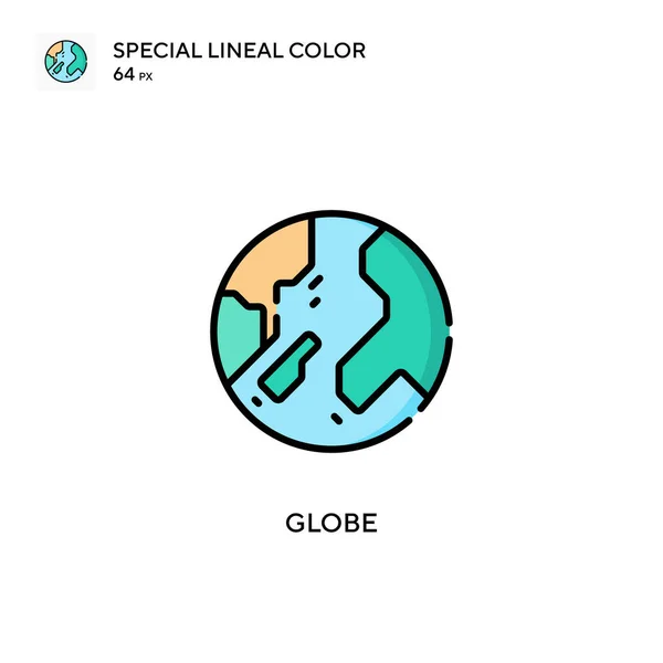 Globe Spécial Lineal Icône Couleur Modèle Conception Symbole Illustration Pour — Image vectorielle