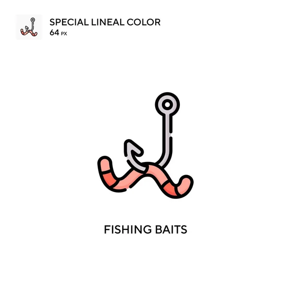 Iscas Pesca Ícone Cor Linear Especial Modelo Design Símbolo Ilustração — Vetor de Stock
