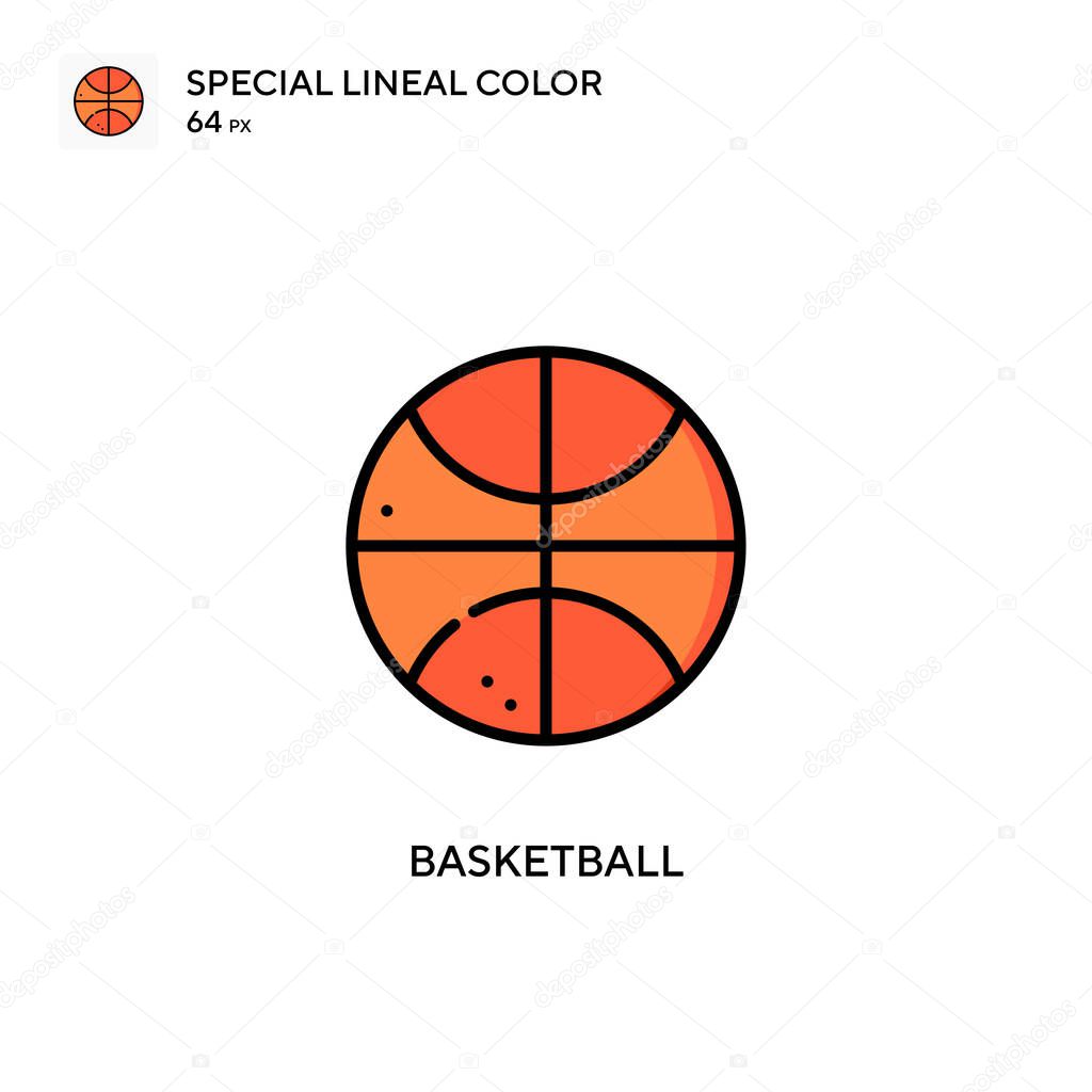 Basketball Special lineal color icon. Illustration symbol design template for web mobile UI element. Perfect color modern pictogram on editable stroke.