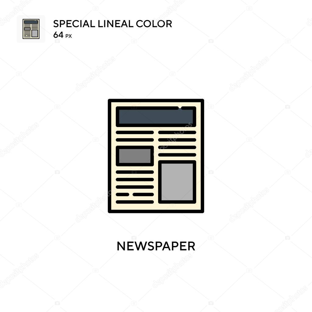 Newspaper Special lineal color icon. Illustration symbol design template for web mobile UI element. Perfect color modern pictogram on editable stroke.