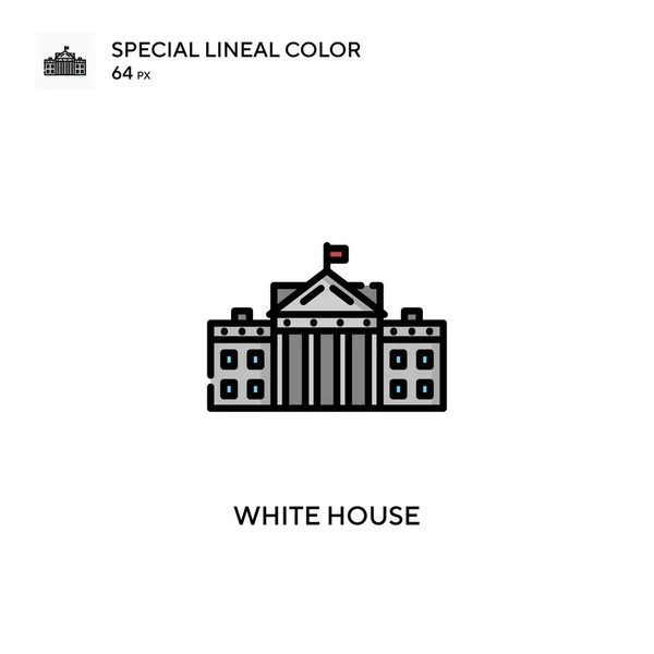Casa Blanca Icono Especial Color Lineal Plantilla Diseño Símbolo Ilustración — Vector de stock