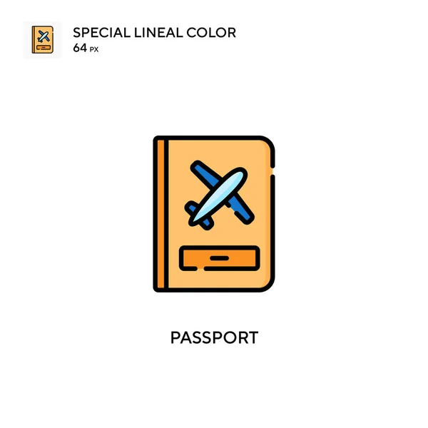 Passaporte Ícone Cor Linear Especial Modelo Design Símbolo Ilustração Para — Vetor de Stock