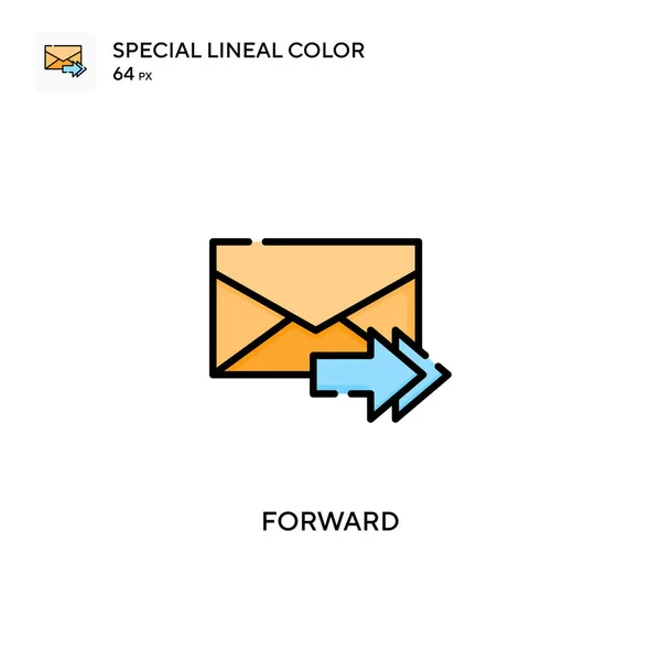 Forward Icono Color Lineal Especial Plantilla Diseño Símbolo Ilustración Para — Vector de stock