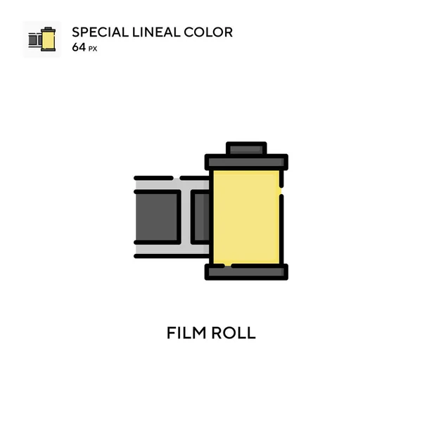 Film Roll Special Lineal Color Icon Illustration Symbol Design Template — Stock Vector