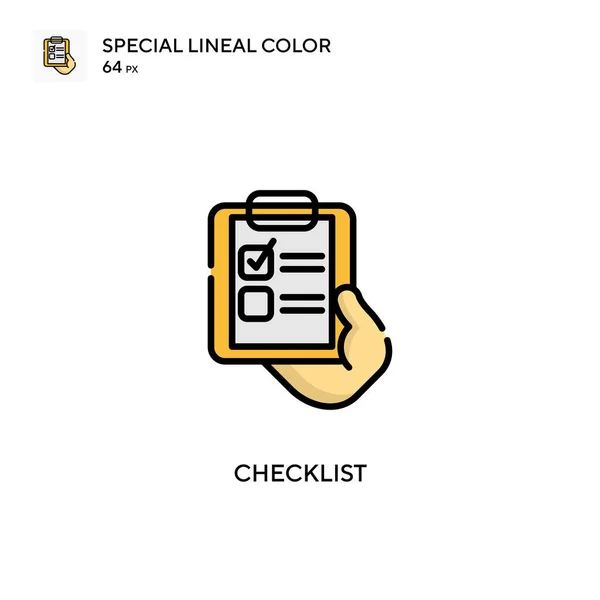 Checklista Speciell Linjal Färg Ikon Illustration Symbol Design Mall För — Stock vektor