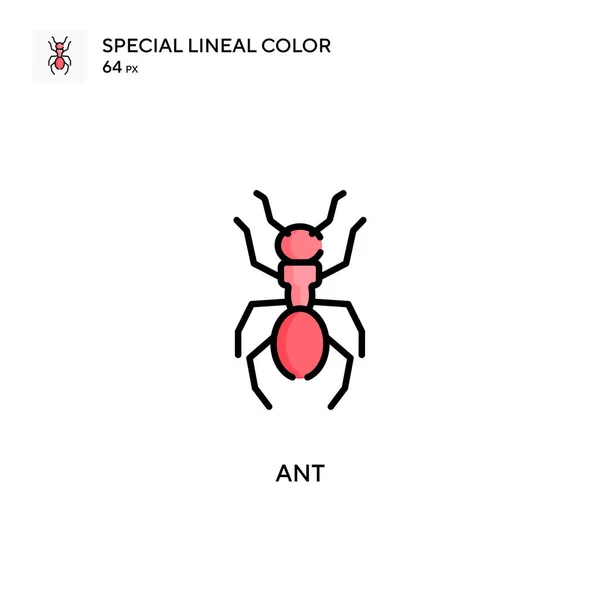 Ant Speciale Lijnkleur Icoon Illustratie Symbool Ontwerp Sjabloon Voor Web — Stockvector
