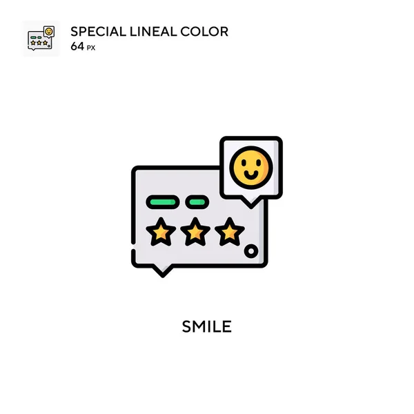 Sonrisa Icono Especial Color Lineal Plantilla Diseño Símbolo Ilustración Para — Vector de stock