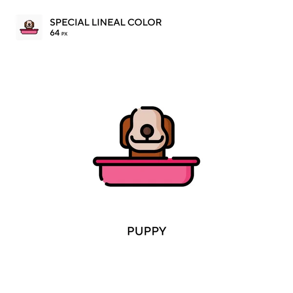 Puppy Ícone Cor Linear Especial Modelo Design Símbolo Ilustração Para — Vetor de Stock