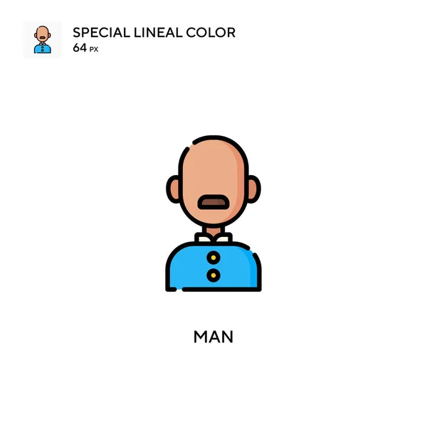 Man Special Linjal Färg Ikon Illustration Symbol Design Mall För — Stock vektor