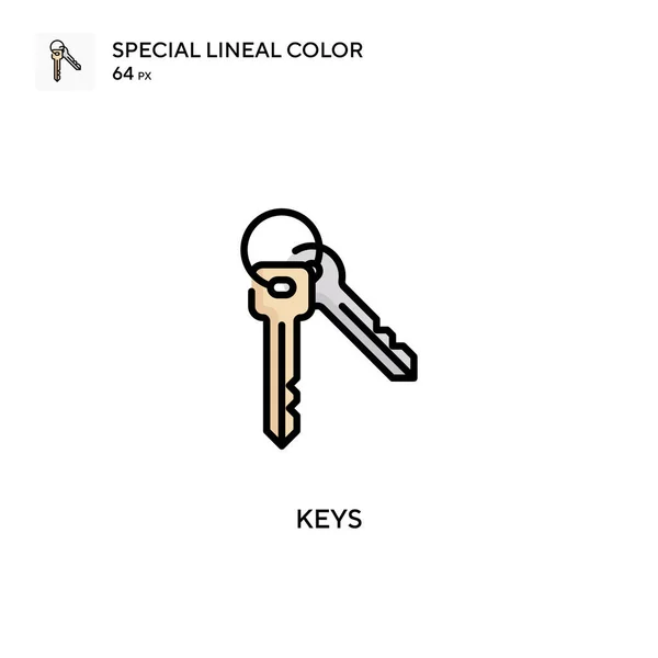 Ключи Специальный Цвет Иконки Шаблон Оформления Символов Иллюстрации Веб Мобильного — стоковый вектор