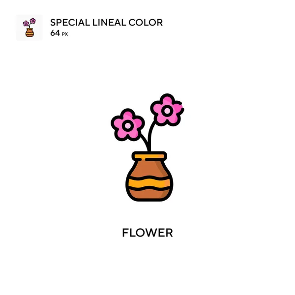 Icono Color Lineal Flower Special Plantilla Diseño Símbolo Ilustración Para — Vector de stock