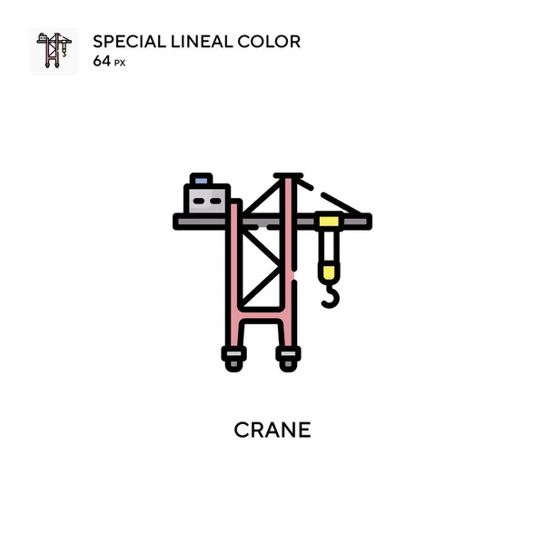 Kran Speciell Linjal Färg Ikon Illustration Symbol Design Mall För — Stock vektor