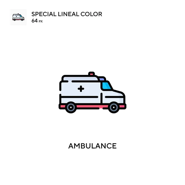 Ambulancia Icono Especial Color Lineal Plantilla Diseño Símbolo Ilustración Para — Vector de stock