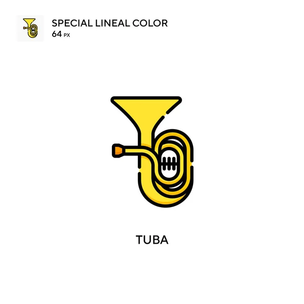 Tuba Icono Especial Color Lineal Plantilla Diseño Símbolo Ilustración Para — Vector de stock