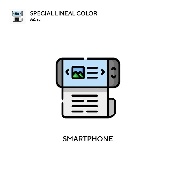 Smartphone Special Linjal Färg Ikon Illustration Symbol Design Mall För — Stock vektor