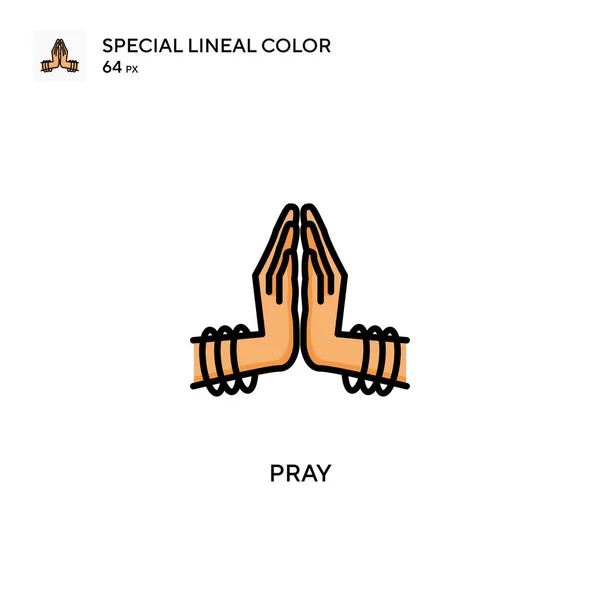 Imádkozz Különleges Lineáris Szín Ikon Illusztráció Szimbólum Design Sablon Web — Stock Vector