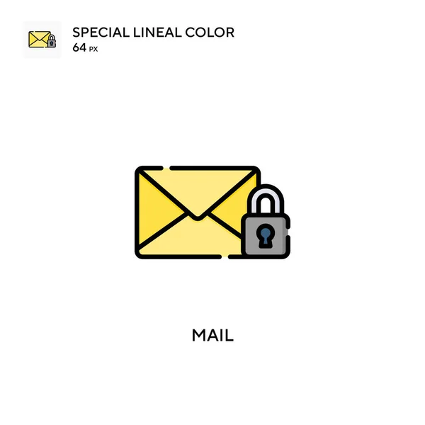 Mail Icono Color Lineal Especial Plantilla Diseño Símbolo Ilustración Para — Archivo Imágenes Vectoriales