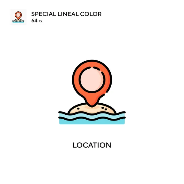 Ubicación Icono Color Lineal Especial Plantilla Diseño Símbolo Ilustración Para — Vector de stock