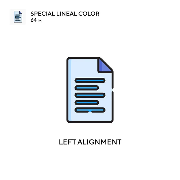 Alignement Gauche Icône Spéciale Couleur Linéaire Modèle Conception Symbole Illustration — Image vectorielle