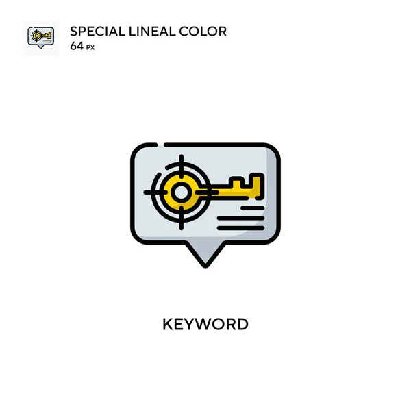 Palabra Clave Icono Color Lineal Especial Plantilla Diseño Símbolo Ilustración — Vector de stock