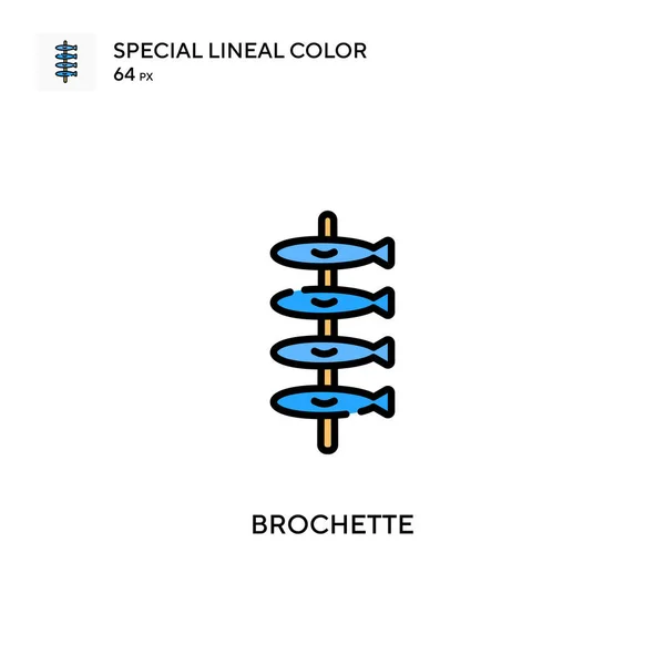 Brochette Special Lineal Color Icon Illustration Symbol Design Template Web — Stock Vector