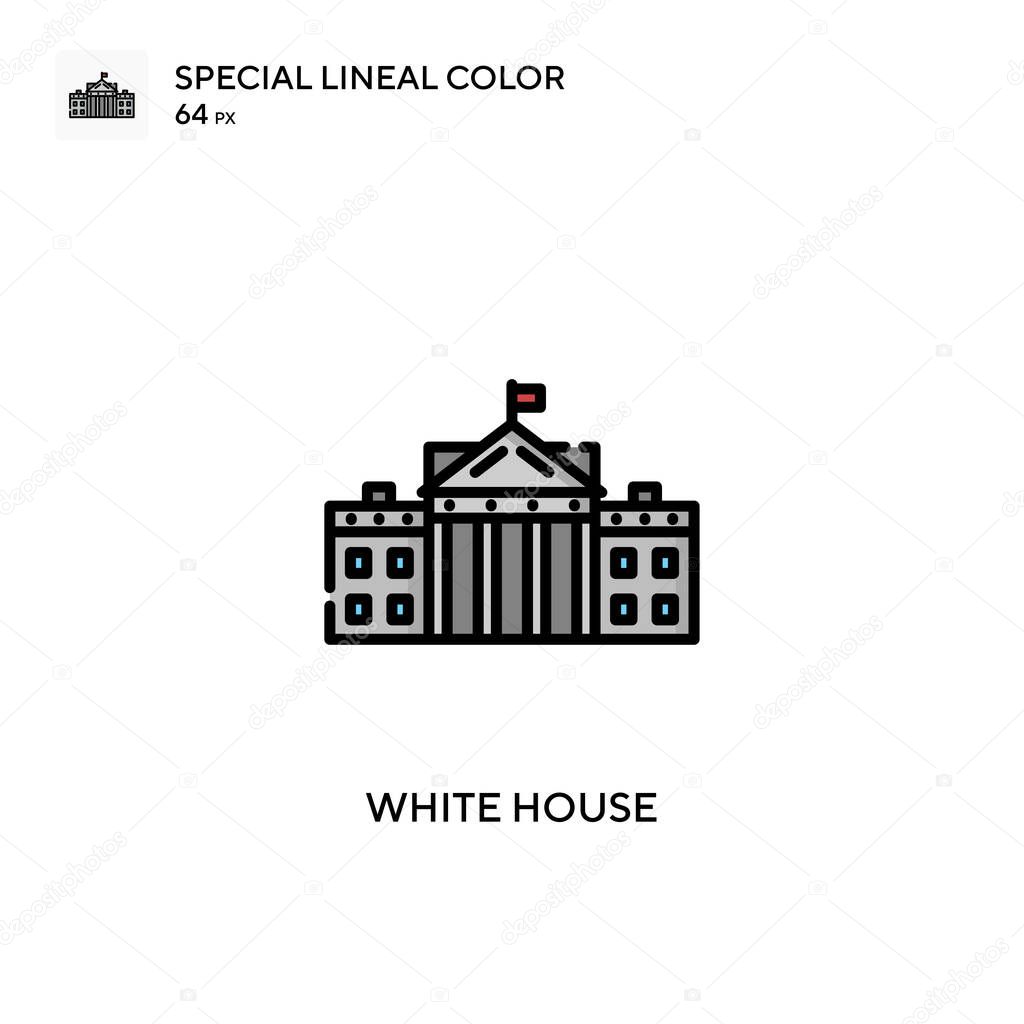 White house Special lineal color icon. Illustration symbol design template for web mobile UI element. Perfect color modern pictogram on editable stroke.