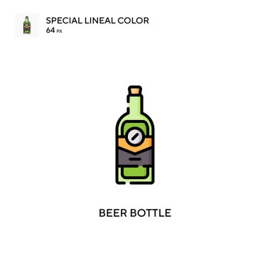 Bira şişesi özel renk ikonu. Web mobil UI ögesi için resimleme sembolü tasarım şablonu. Düzenlenebilir vuruş üzerine mükemmel renk modern pictogram.