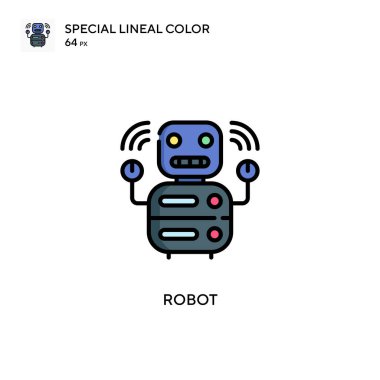 Robot Özel Renk Simgesi. Web mobil UI ögesi için resimleme sembolü tasarım şablonu. Düzenlenebilir vuruş üzerine mükemmel renk modern pictogram.