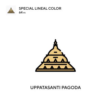 Uppatasanti pagoda Özel doğrusal renk simgesi. Web mobil UI ögesi için resimleme sembolü tasarım şablonu. Düzenlenebilir vuruş üzerine mükemmel renk modern pictogram.